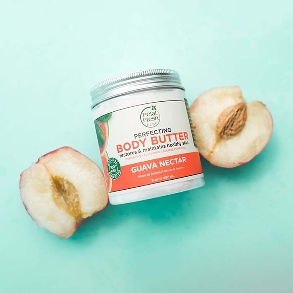 Petal Fresh Pure Guava Nectar Body Butter, Ultra-Hydrating Moisturizer with Tropical Guava Extract for Glowing Skin 8 oz