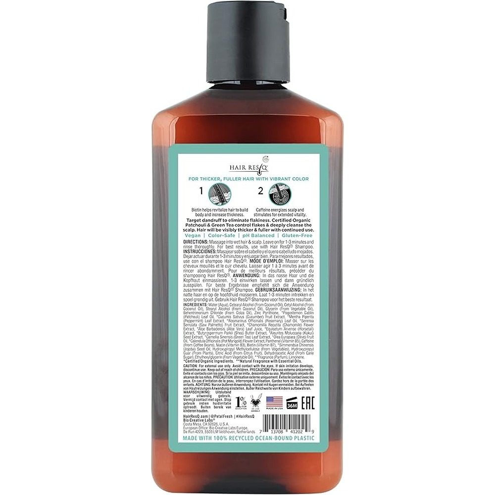 Petal Fresh Pure Hair Resq Anti-Dandruff Conditioner, Biotin and Caffeine for Thicker, Fuller, Flake-Free, 355ml
