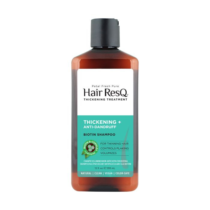Petal Fresh Pure Hair Resq Anti-Dandruff Shampoo, Biotin & Caffeine Thickening Formula for Flake Control, 355ml
