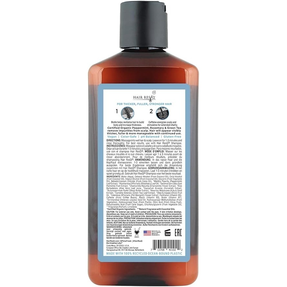 Petal Fresh Pure Hair Resq Thickening Conditioner, Biotin and Caffeine for Fuller, Stronger, Volumized Hair, 355ml