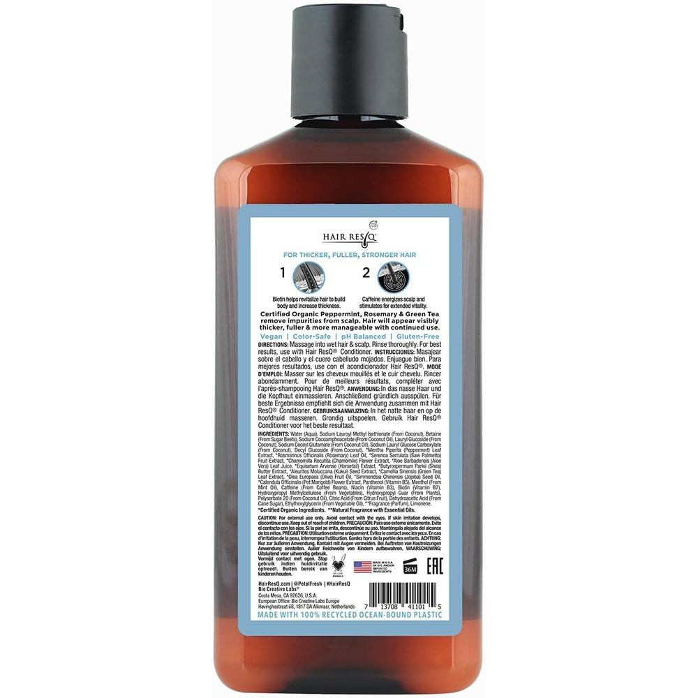 Petal Fresh Pure Hair Resq Thickening Shampoo, Biotin & Caffeine Volumizing Formula for Fuller Hair, 355ml