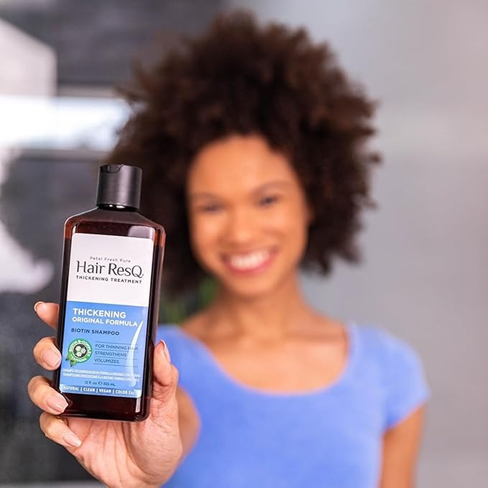 Petal Fresh Pure Hair Resq Thickening Shampoo, Biotin & Caffeine Volumizing Formula for Fuller Hair, 355ml