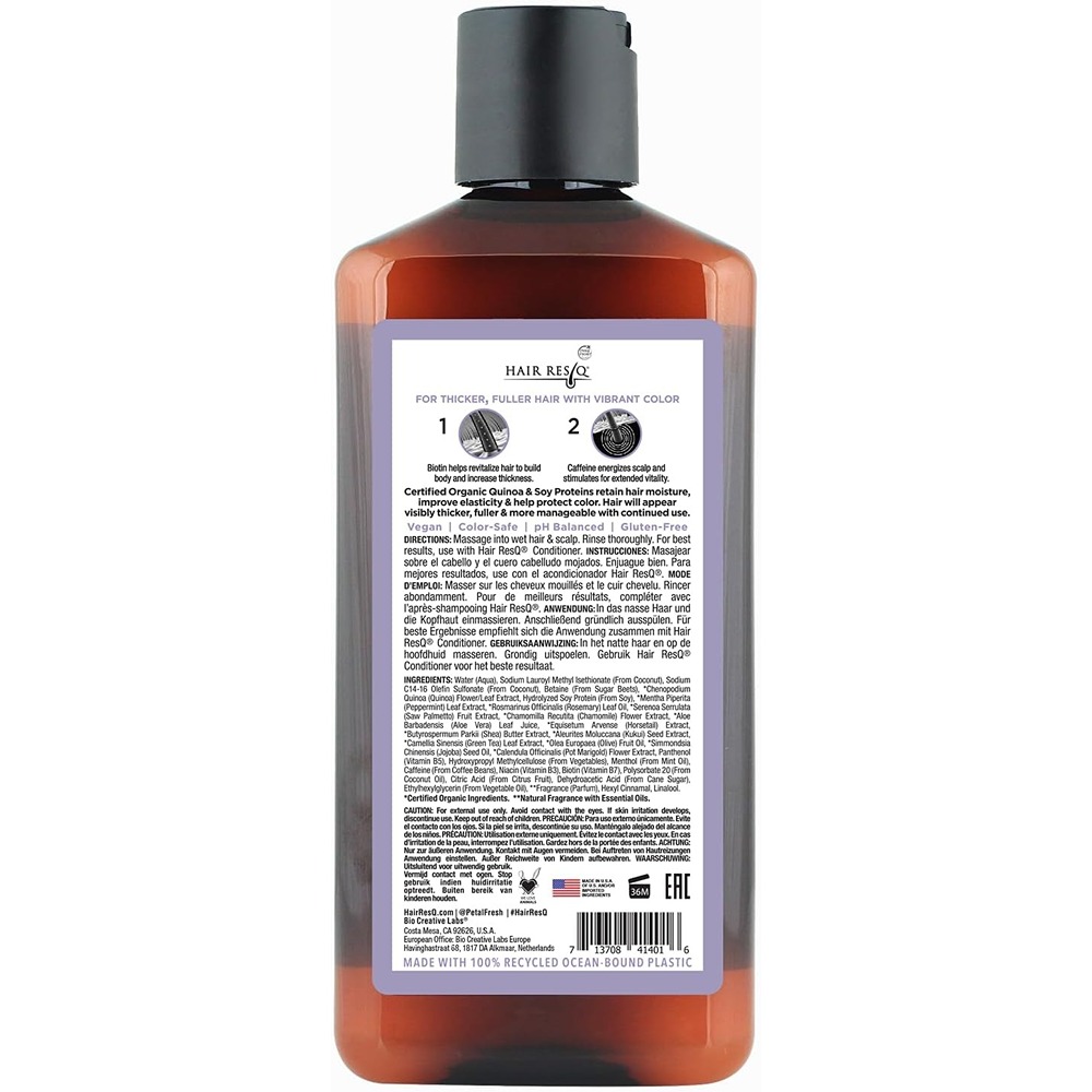 Petal Fresh Pure Hair Resq Thickening Shampoo Color Protection, Volumizing & Color-Safe Formula, 355ml