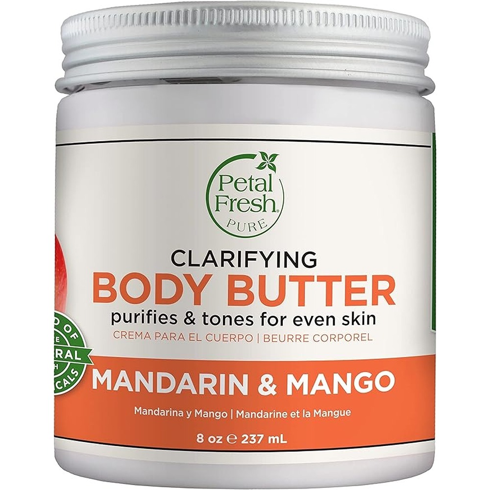 Petal Fresh Pure Mandarin and Mango Body Butter, Deep Moisturizing Vegan Body Cream, 237ml