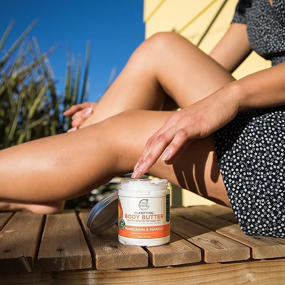 Petal Fresh Pure Mandarin and Mango Body Butter, Deep Moisturizing Vegan Body Cream, 237ml