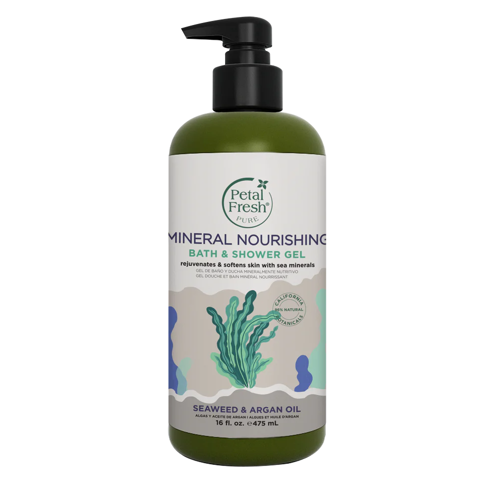 Petal Fresh Pure Hydrating Body Wash, Seaweed and Argan Oil, Moisturizing for Soft Skin, 475ml