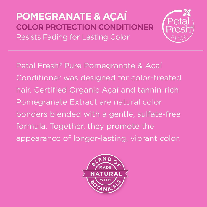 Petal Fresh Pure Pomegranate and Acai Conditioner, Antioxidant-Rich for Soft, Revitalized Hair, 475ml