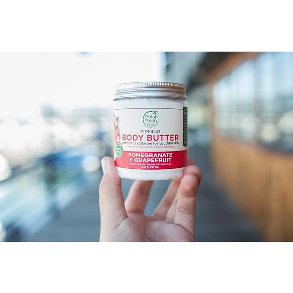 Petal Fresh Pure Pomegranate & Grapefruit Body Butter -Deep Moisture, Firming Care for Dry & Dull Skin 8 oz