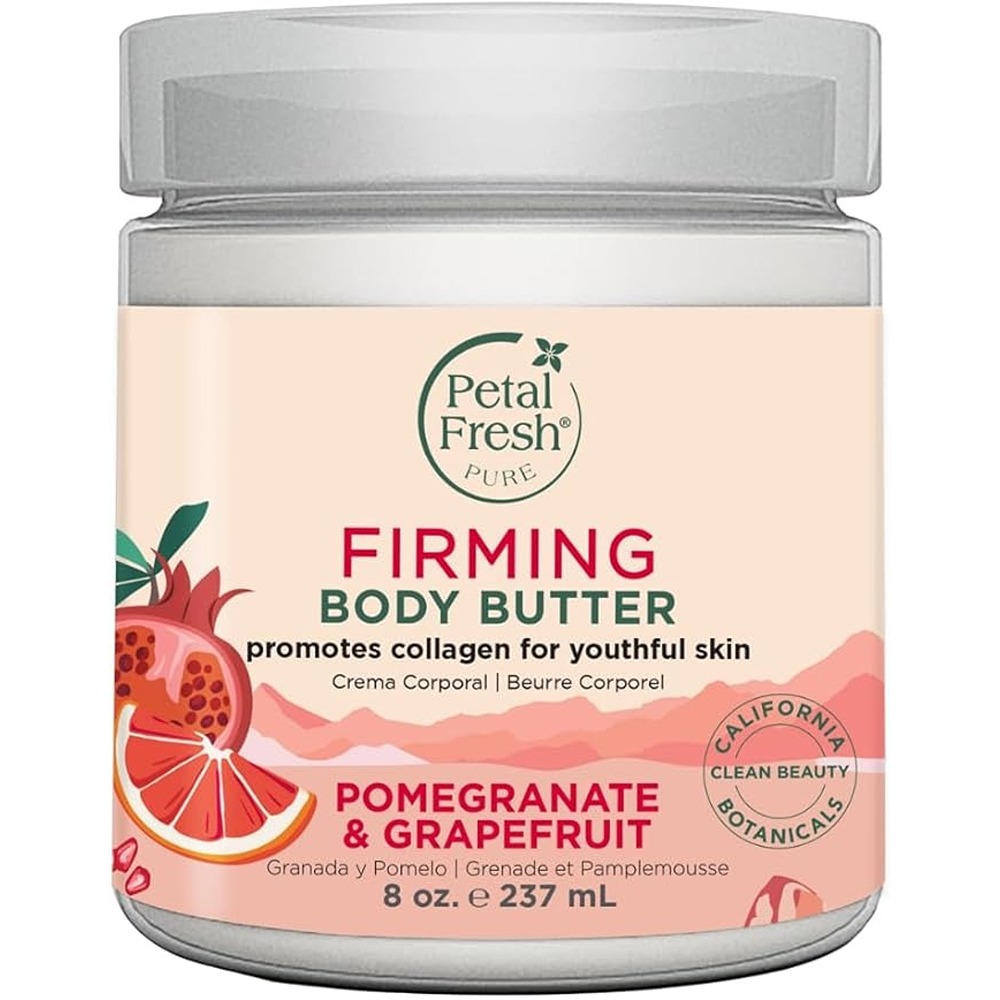 Petal Fresh Pure Pomegranate & Grapefruit Body Butter -Deep Moisture, Firming Care for Dry & Dull Skin 8 oz