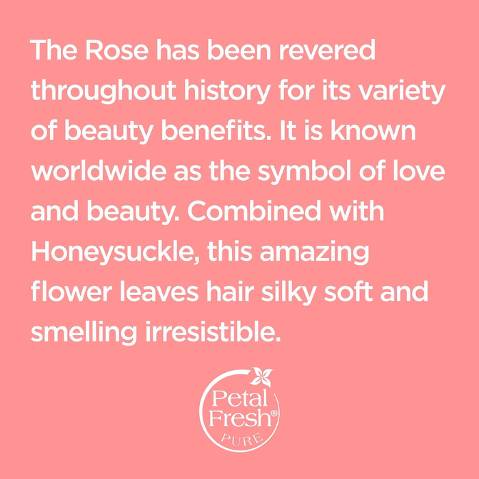 Petal Fresh Pure Rose and Honeysuckle Shampoo, Softening, Hydrating, Vegan Botanical Hair Cleanser, 475ml