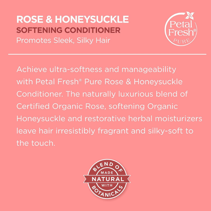 Petal Fresh Pure Rose and Honeysuckle Conditioner, Hydrating Floral for Soft, Smooth Hair, 475ml