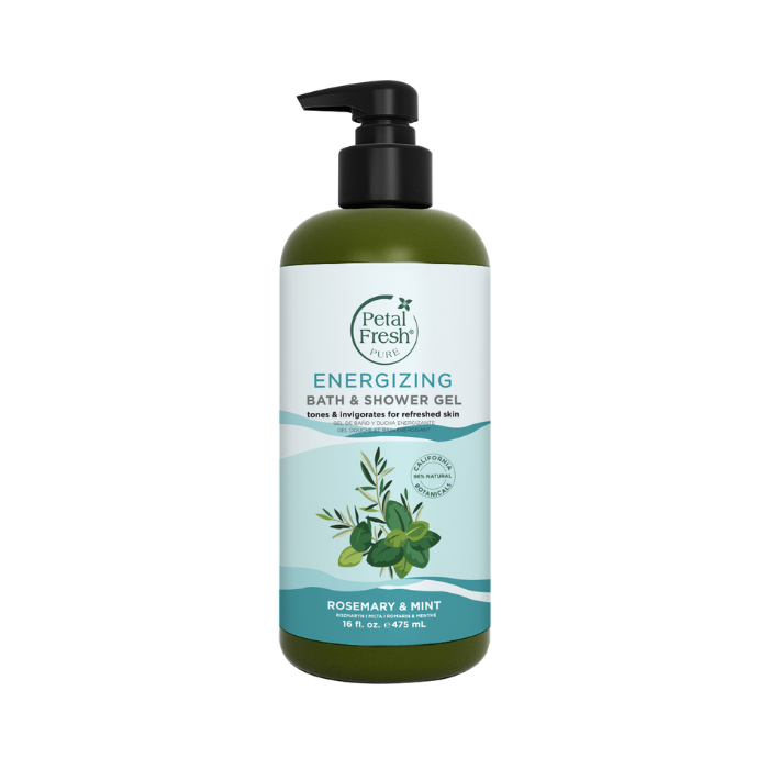 Petal Fresh Pure Energizing Rosemary and Mint Bath & Shower Gel, Cleanse & Refresh, 475ml
