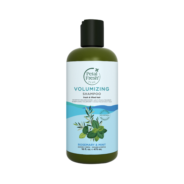 Petal Fresh Pure Rosemary & Mint Volumizing Shampoo, Natural, pH Balanced, Vegan Hair Volume Boost, 475ml