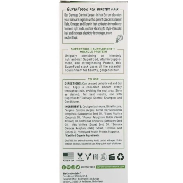 Petal Fresh Pure Superfoods Damage Control Leavein Hair Serum 2 Oz