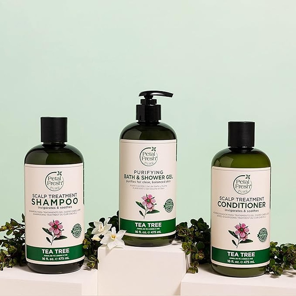 Petal Fresh Pure Tea Tree Purifying Bath & Shower Gel, Refreshing, Natural Body Cleanser, 475ml