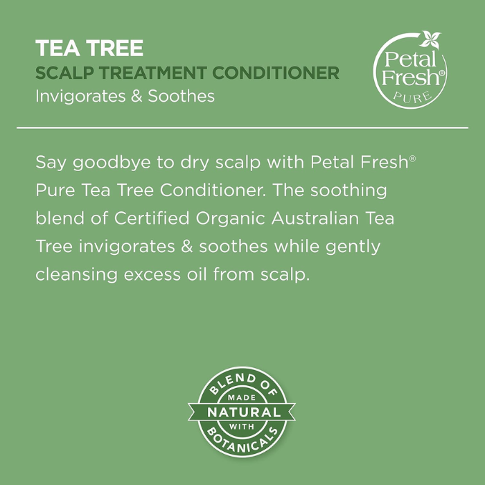 Petal Fresh Pure Tea Tree Conditioner, Scalp Treatment, Oil-Balancing, Vegan and pH-Balanced Care, 475ml