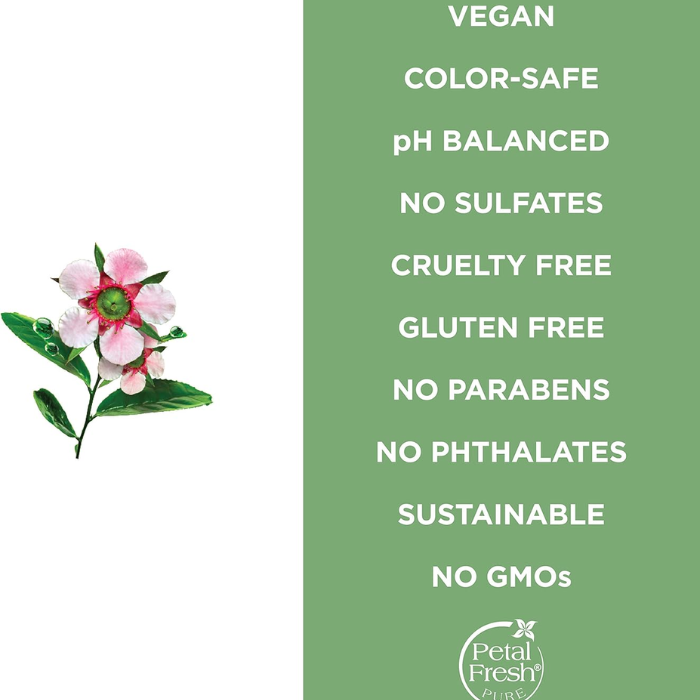 Petal Fresh Pure Tea Tree Conditioner, Scalp Treatment, Oil-Balancing, Vegan and pH-Balanced Care, 475ml