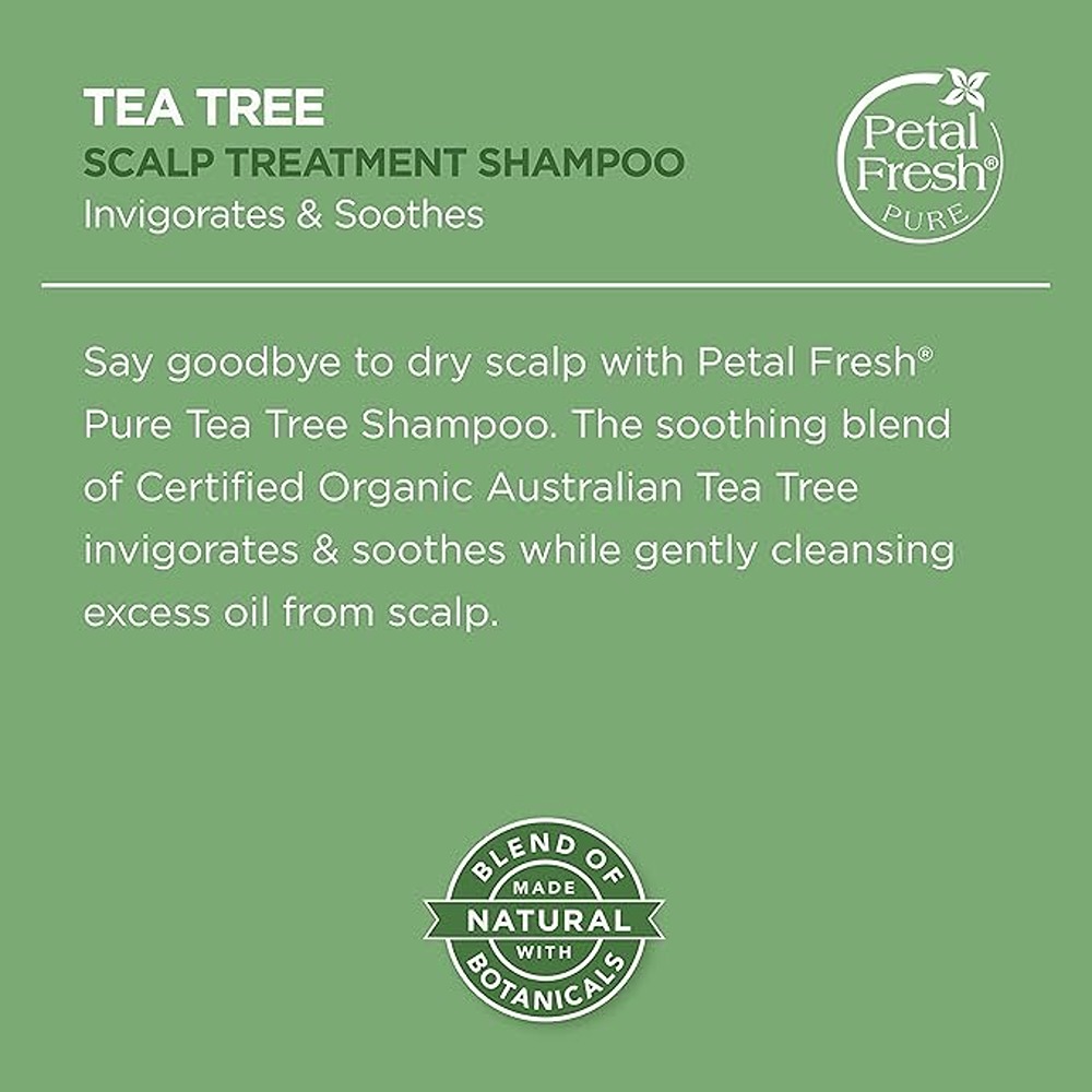 Petal Fresh Pure Tea Tree Shampoo, Scalp Treatment and Oil Control for Fresh, Healthy Hair, 475ml