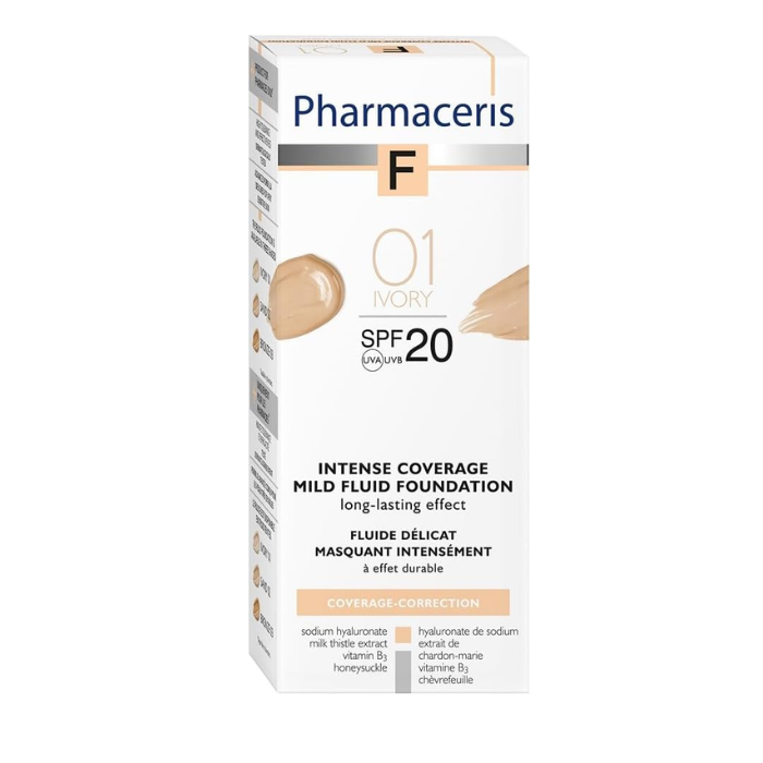 Pharmaceris F Intense Coverage Mild Fluid Foundation 30ml Ivory 01