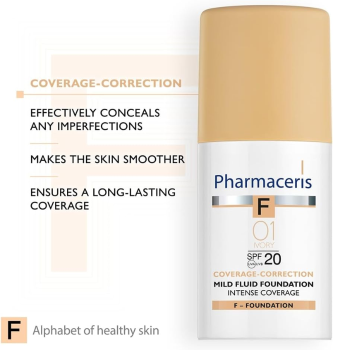 Pharmaceris F Intense Coverage Mild Fluid Foundation 30ml Ivory 01