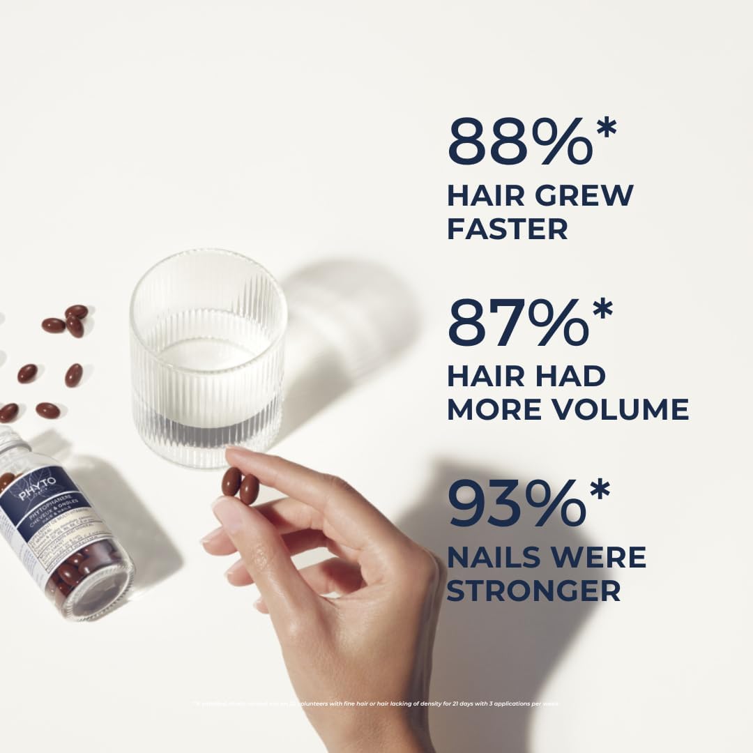 Phyto Phytophanere Hair and Nail Strengthening Capsules, Growth Support, Volume Boost & Anti-Hair Fall Care, 120s