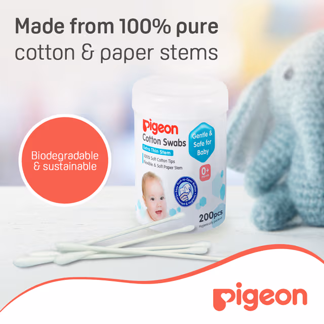 Pigeon Cotton Swabs Thin Stem -Hinged Case 100's