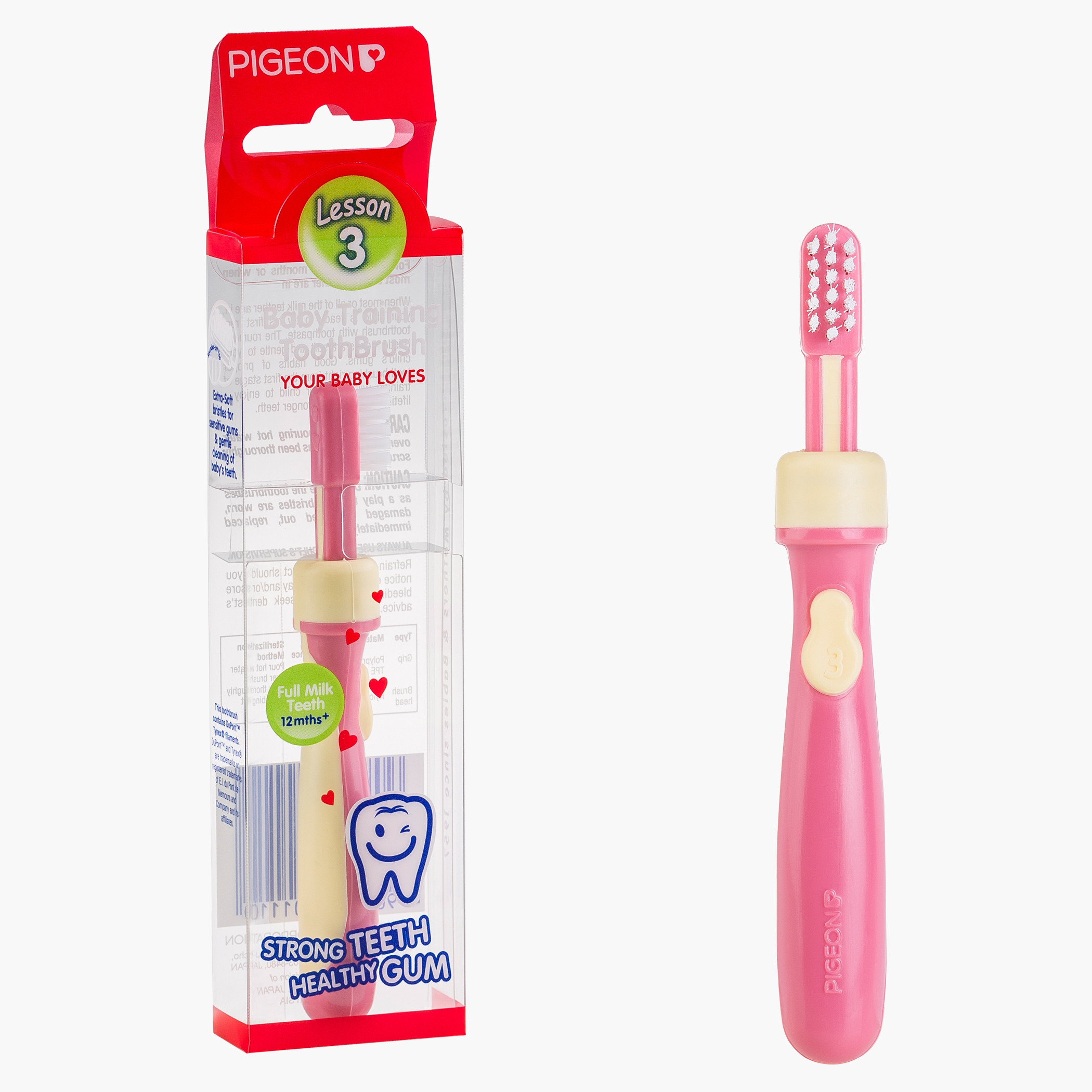 Pigeon Training Toothbrush Lesson 3 Pink