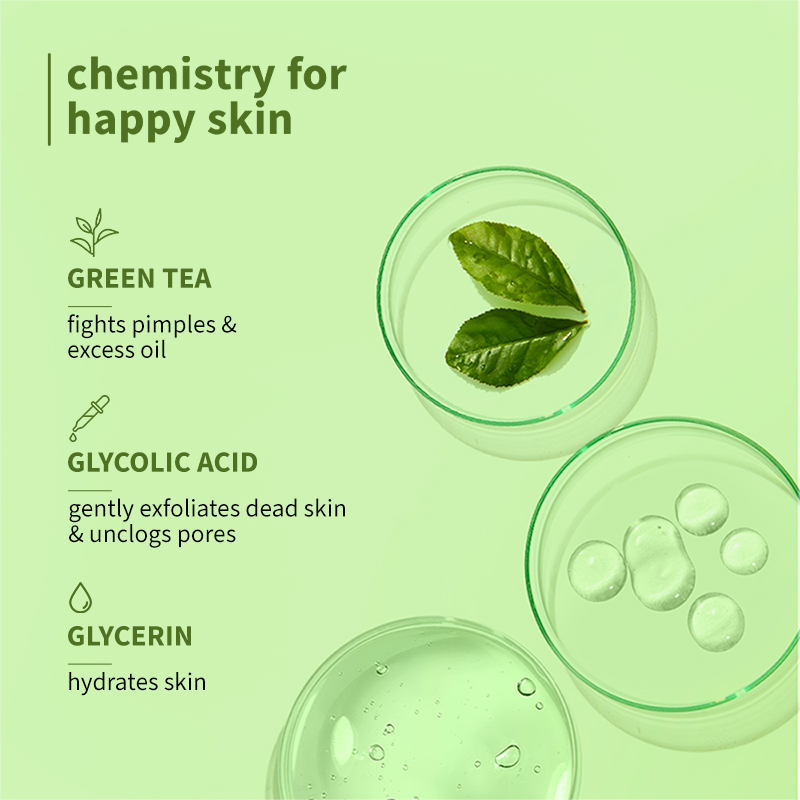 Plum Green Tea Alcohol-Free Toner with Glycolic Acid for Oily Skin, 200ml