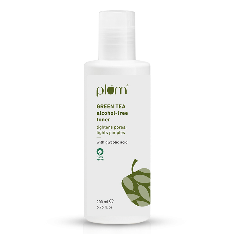 Plum Green Tea Alcohol-Free Toner with Glycolic Acid for Oily Skin, 200ml