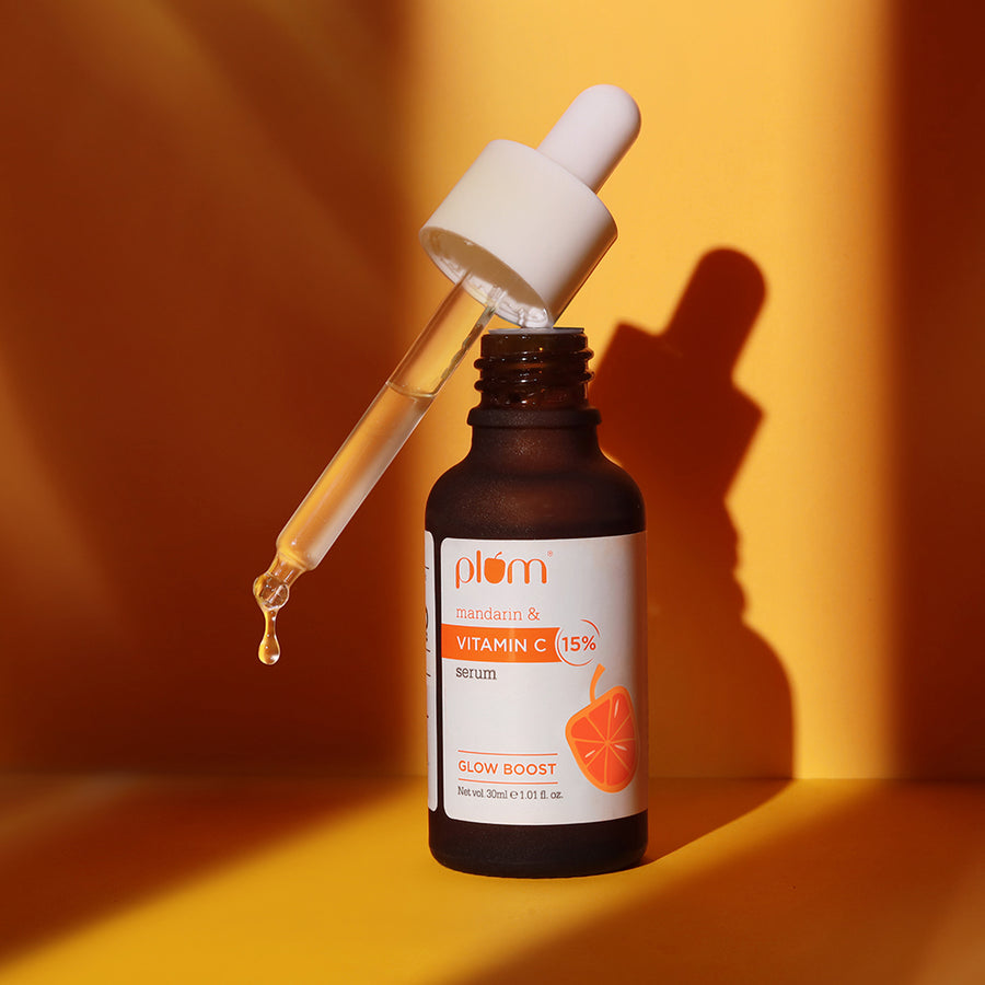 Plum Mandarin & Vitamin C 15% Glow Boost Serum, Brightening and Dark Spot Care, 30ml