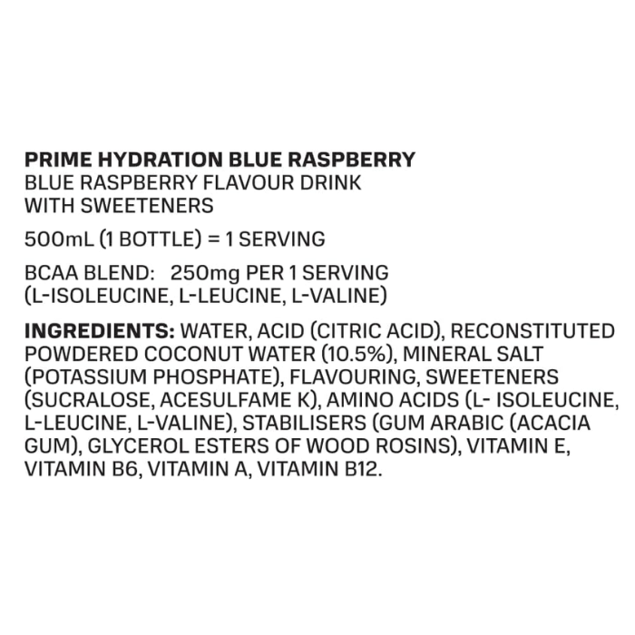 Prime Hydration Drink Blue Raspberry 500 ml