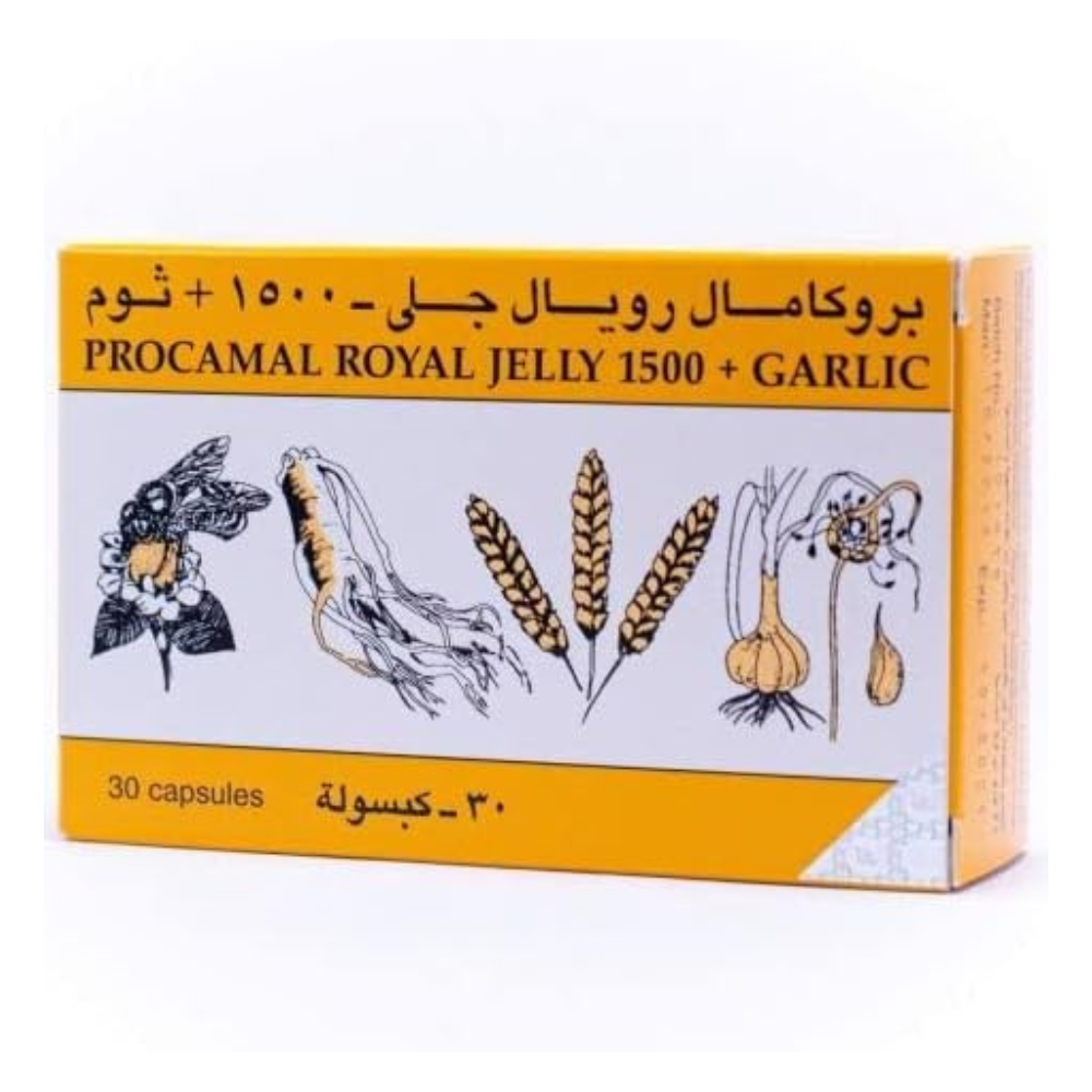 Procamal Royal Jelly 1500 + Garlic 30 Capsules