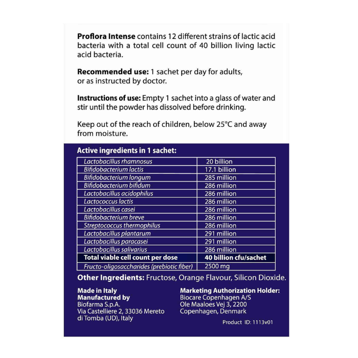 Proflora Intense 12 Strains 40 Billion 1g Sachet 30's