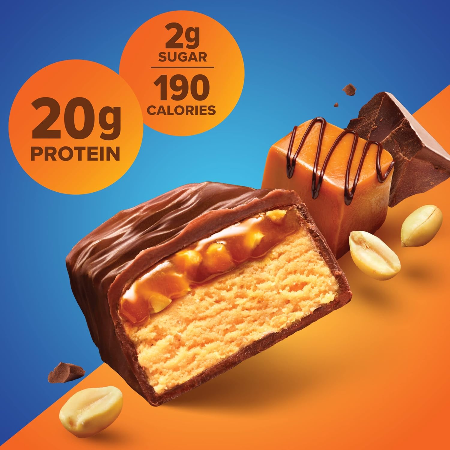 Pure Protein Bar Chocolate Peanut Caramel, High Protein, Low Sugar Snack , Gluten-Free Fuel On the Go 50g