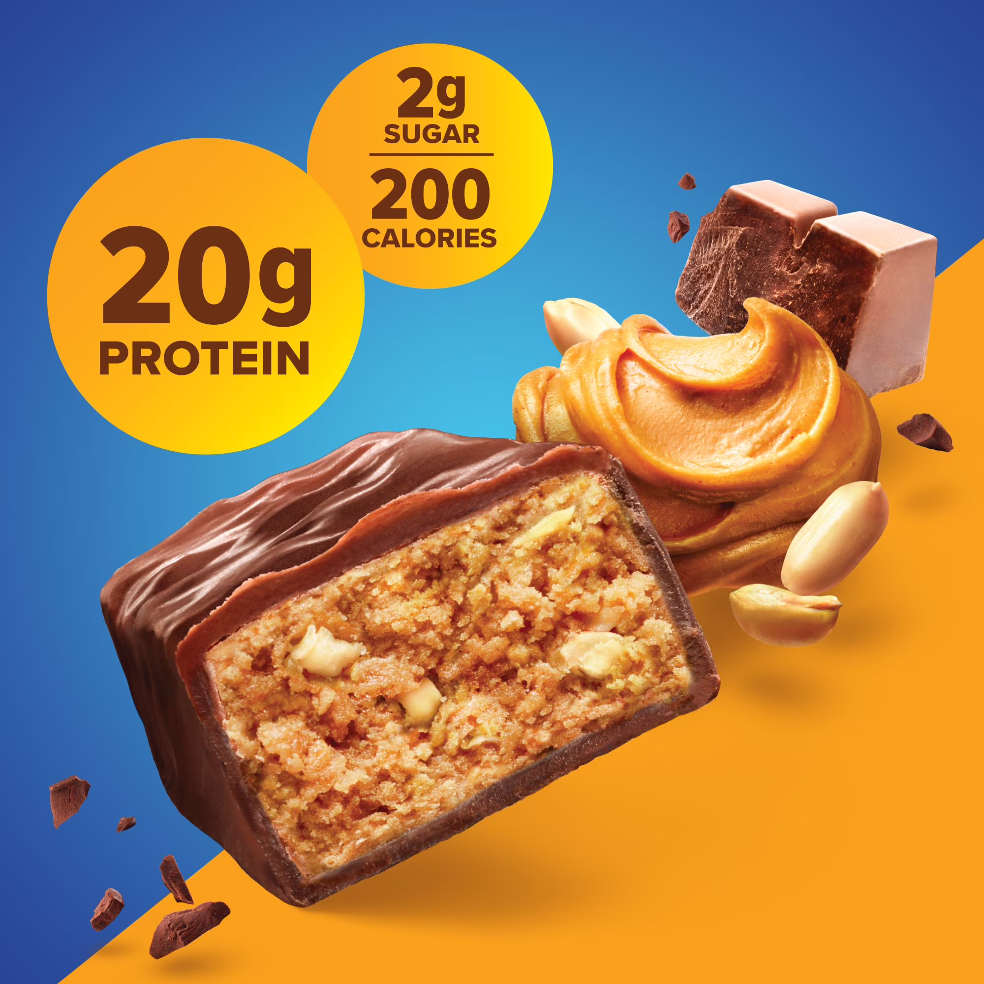 Pure Protein Bar Chocolate Peanut Caramel, High Protein, Low Sugar Snack , Gluten-Free Fuel On the Go 50g -Box of 6