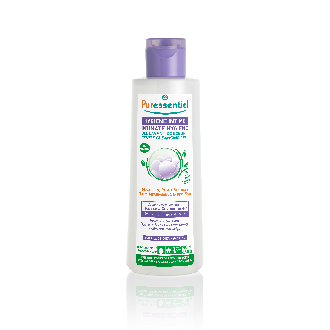 Puressentiel Intimate Hygiene Cleansing Gel, Gentle Organic Daily Care for Sensitive Intimate Areas, 200ml