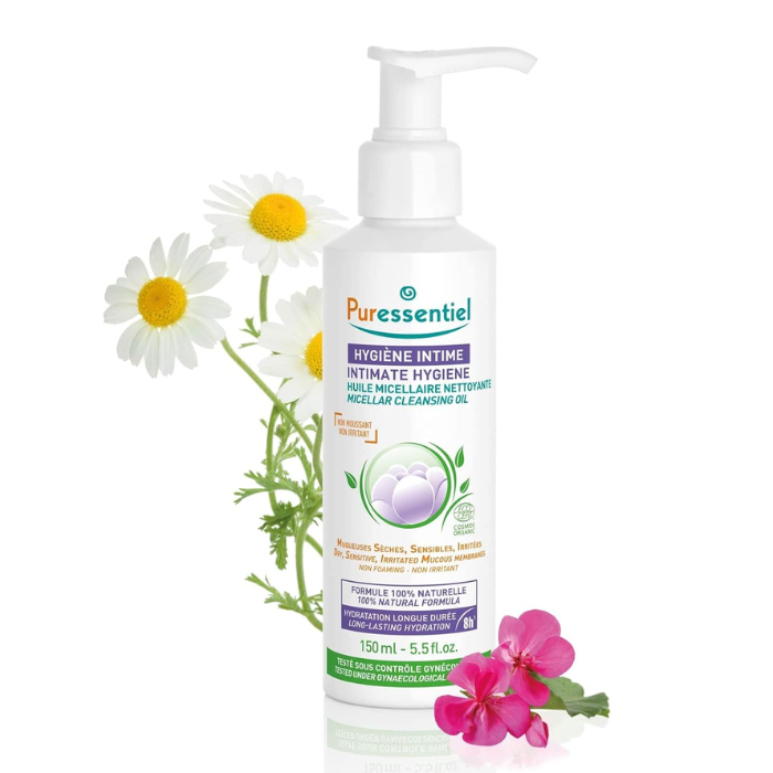 Puressentiel Intimate Hygiene Micellar Oil, Soothing Hydration for Dry, Sensitive and Irritated Skin, 150ml