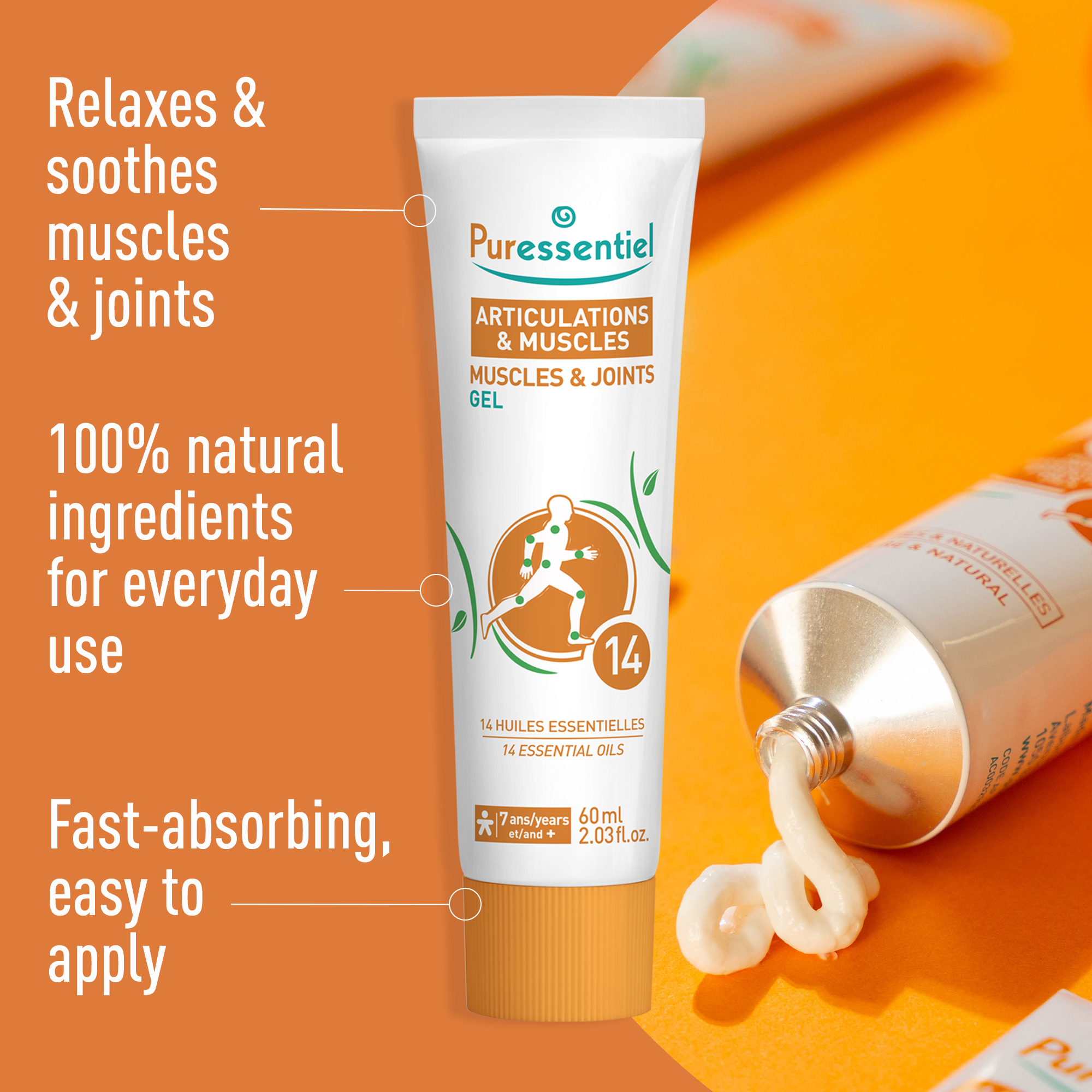 Puressentiel Muscles & Joints Gel with 14 Essential Oils 60ml