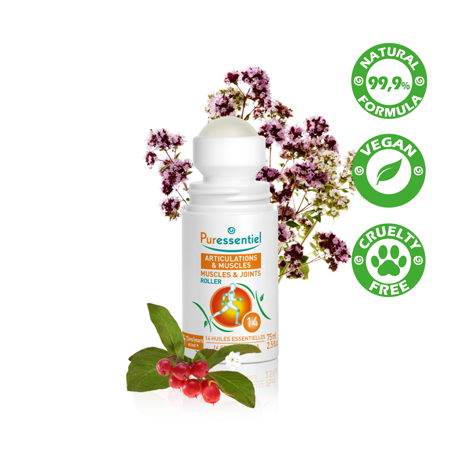 Puressentiel Muscles & Joints Orange Roller with 14 Essential Oils 75ml