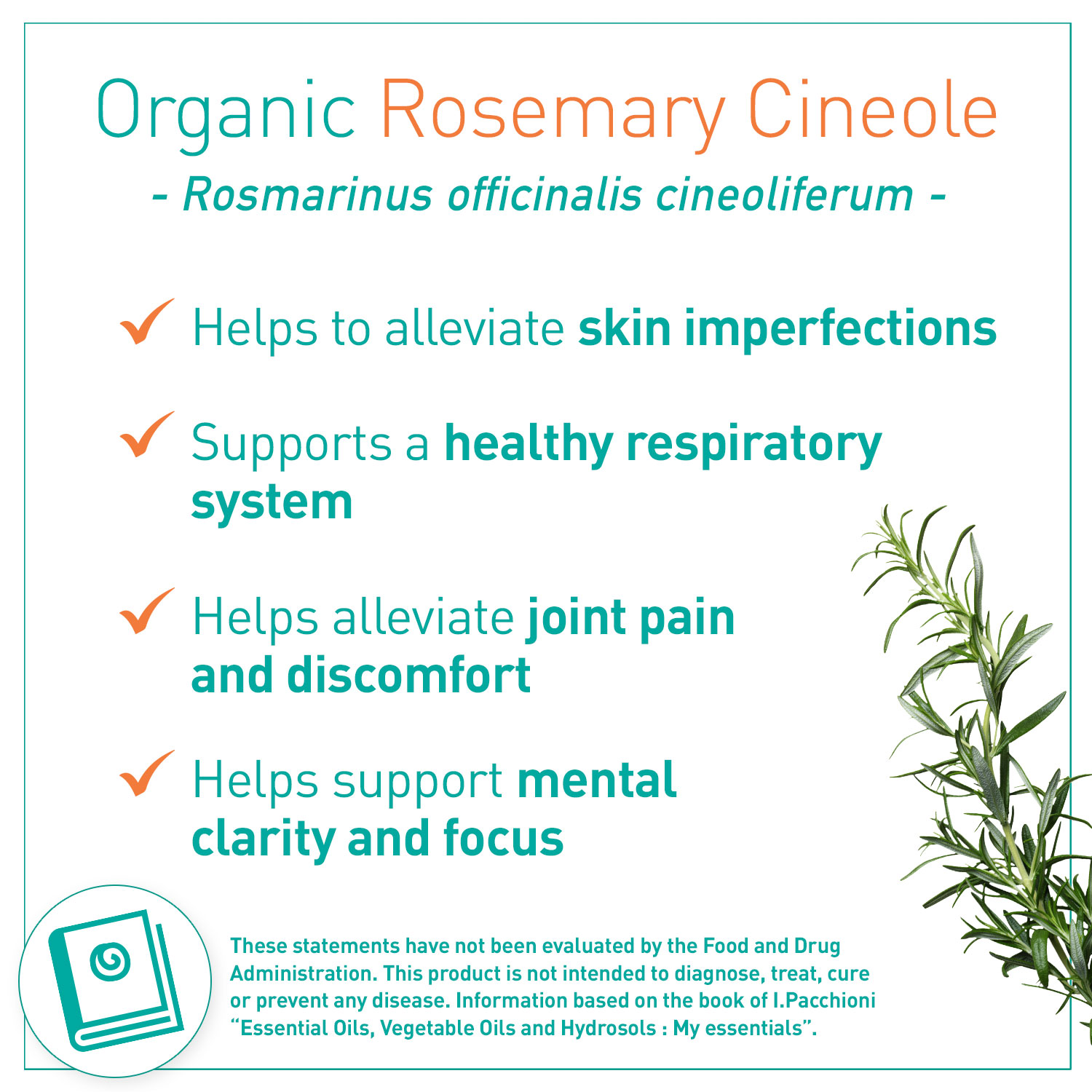 Puressentiel Organic Essential Oil Cineole Rosemary 10ml