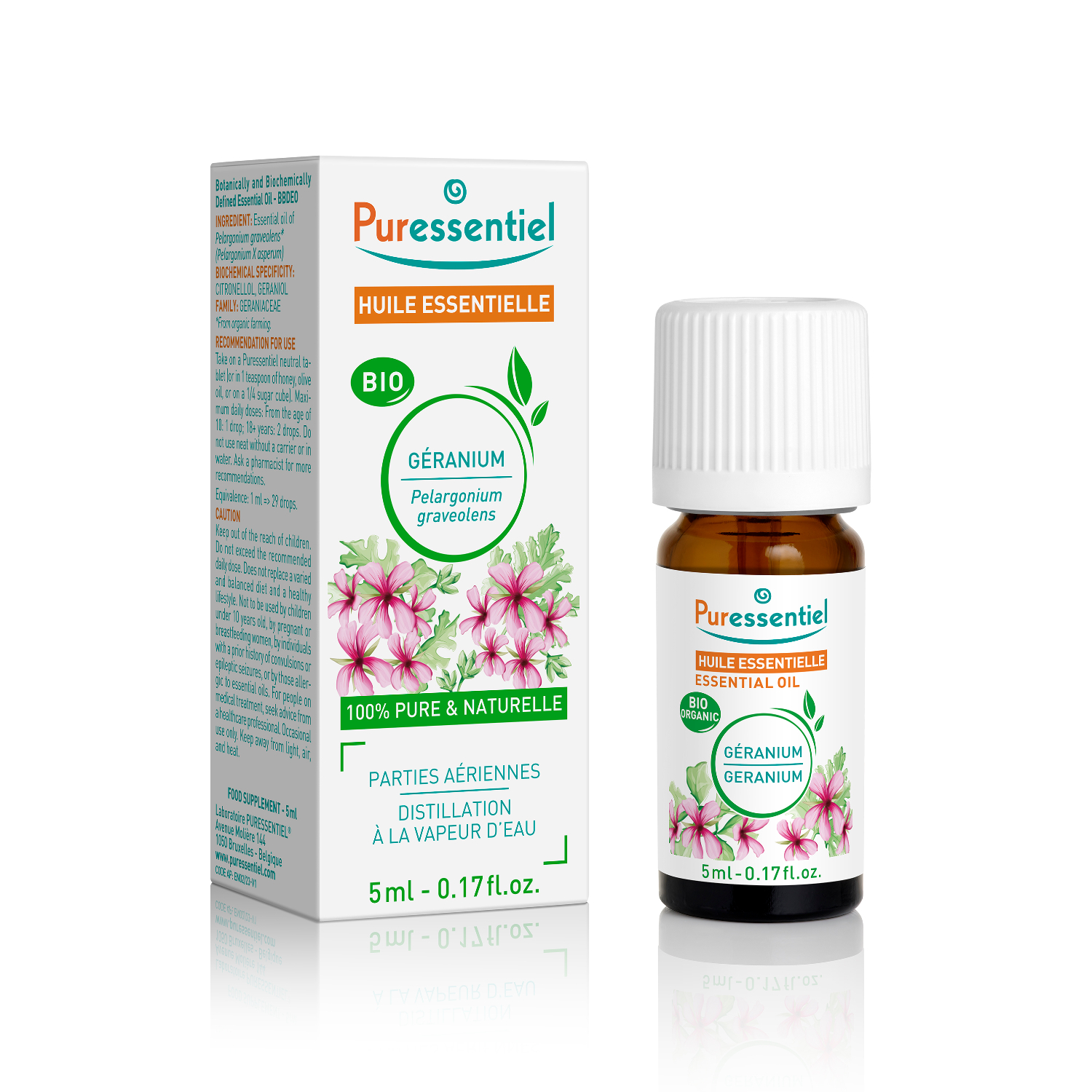 Puressentiel Organic Essential Oil Geranium 5ml