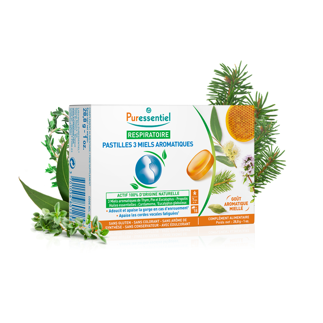 Puressentiel Respiratory Pastilles with 3 Aromatic Honeys 18 's