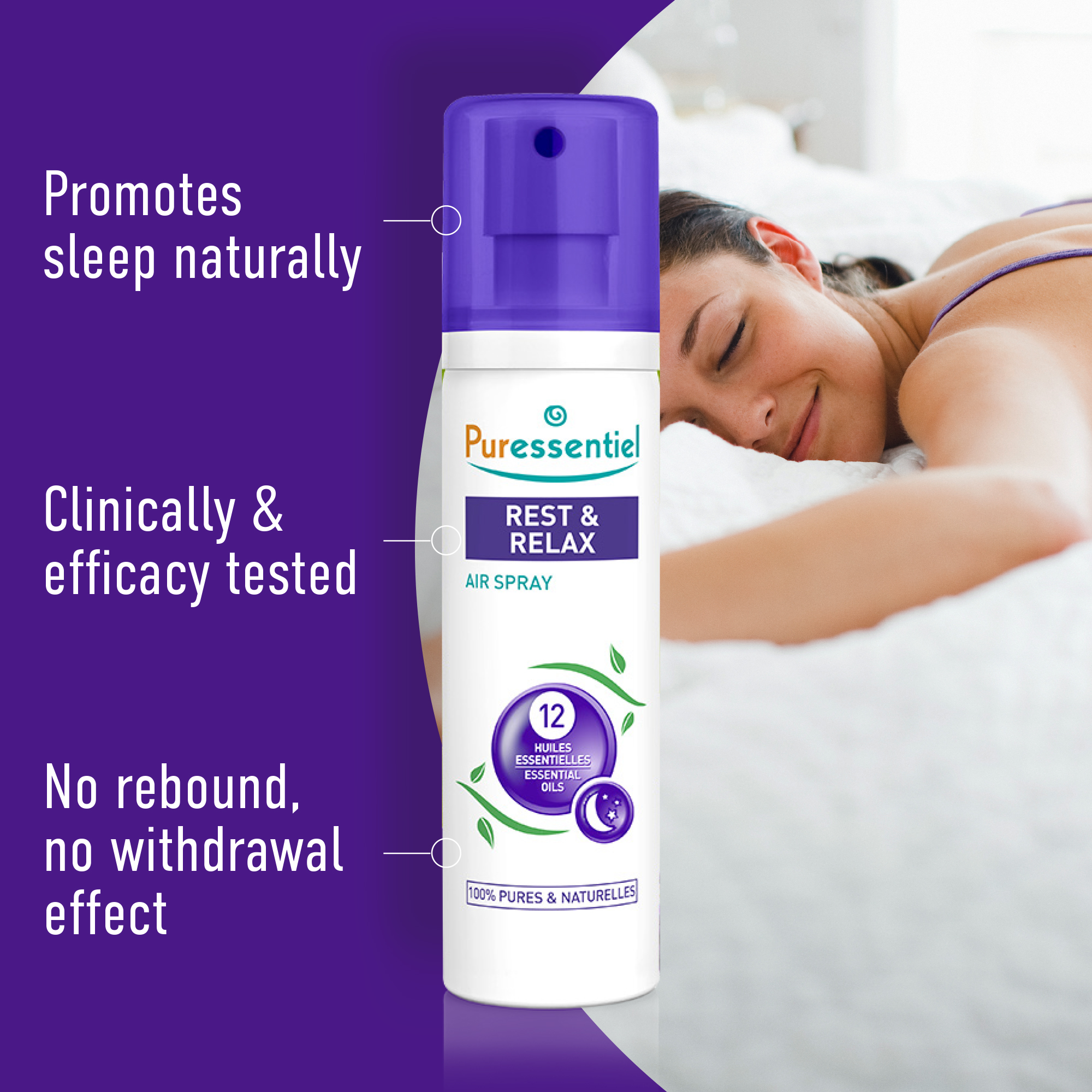 Puressentiel Rest & Relax Air Spray with 12 Essential Oils 75ml