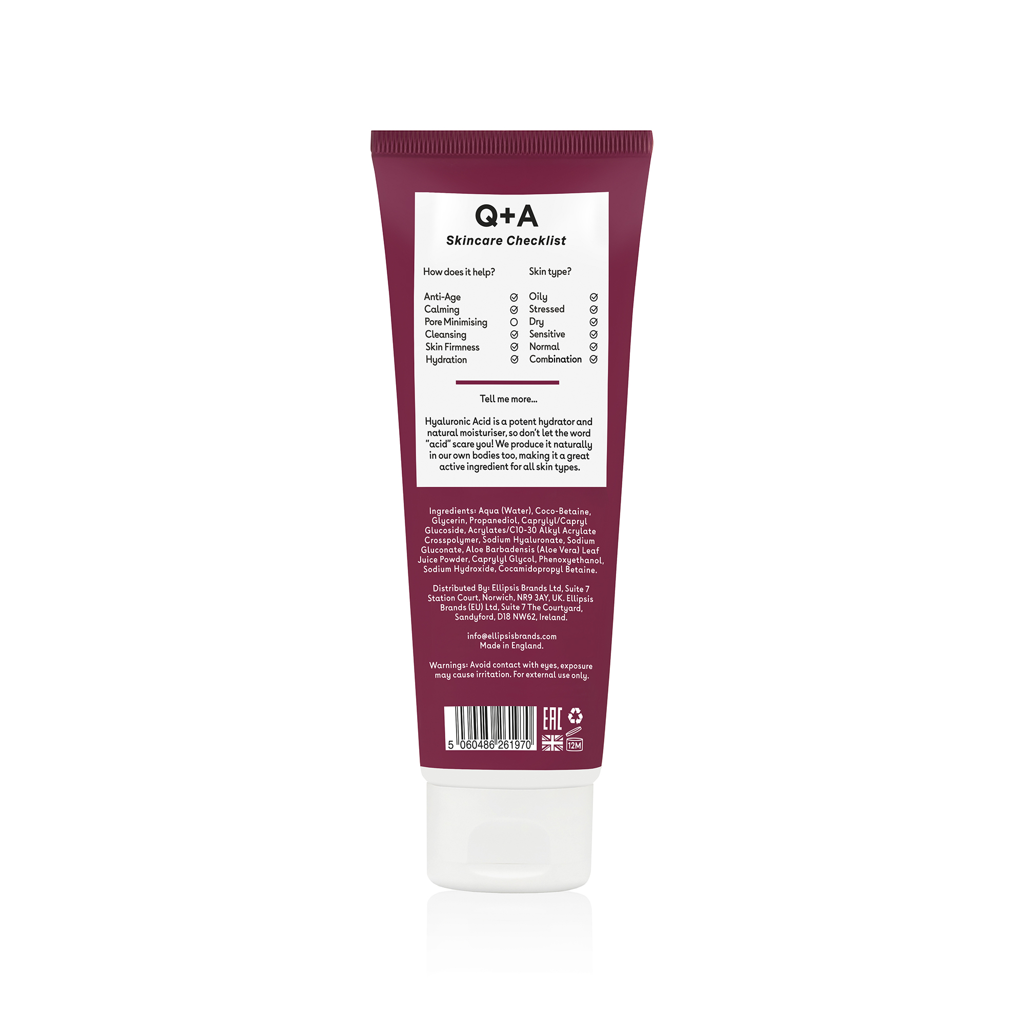 Q+A Hyaluronic Acid Hydrating Cleanser 125ml