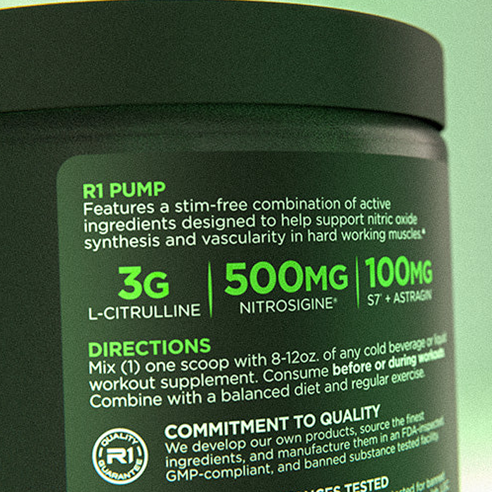 R1 pump stim-free 30 serv unflavored