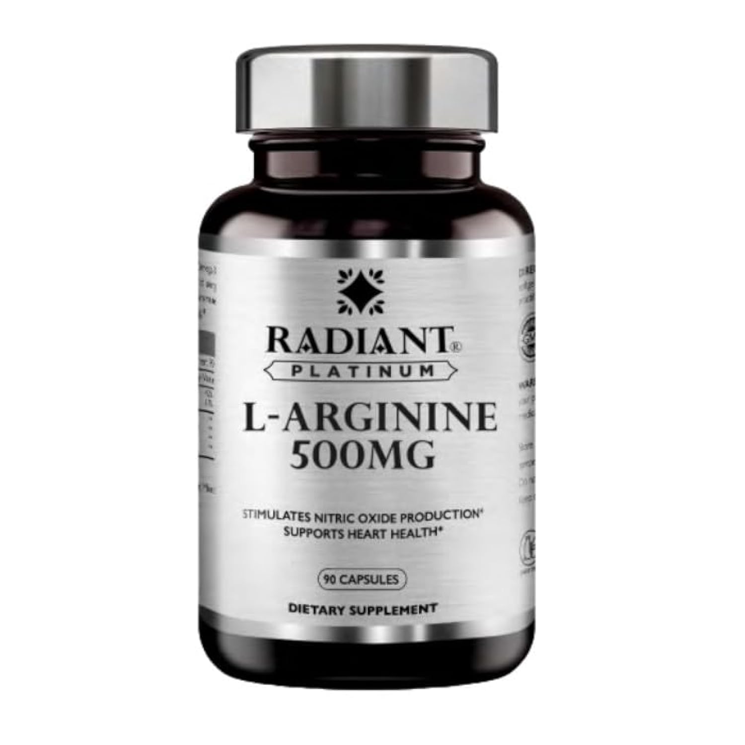 راديانت بلاتينوم إل-أرجينين 500 ملغ، معزز أكسيد النيتريك، دعم صحة القلب واستعادة العضلات - 90 كبسولة
