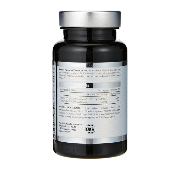Radiant Platinum Vitamin D 1000 IU 90 Tabs
