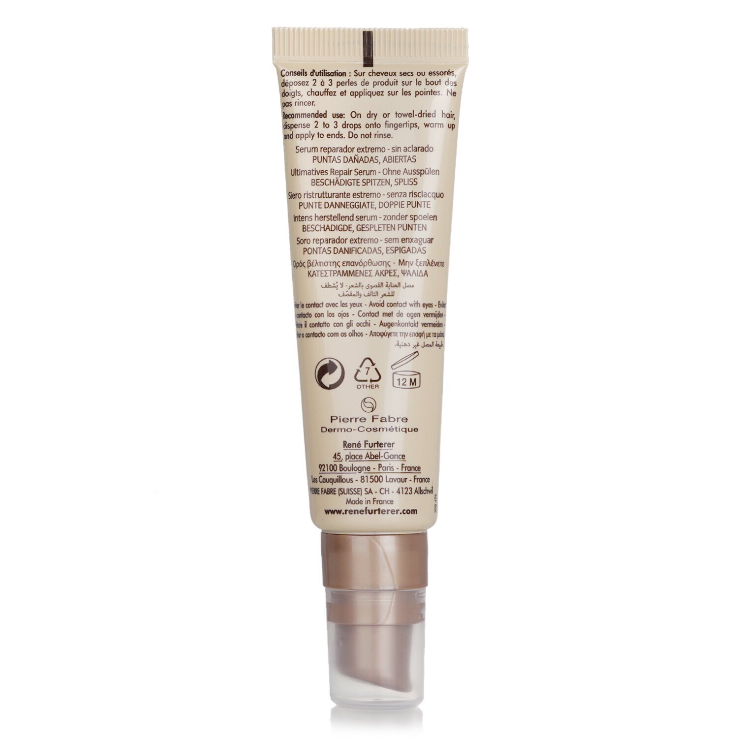 Rene Furterer Absolue Keratine Renewal Care, Repair Serum for Damaged, Over-Processed Hair - 30ml