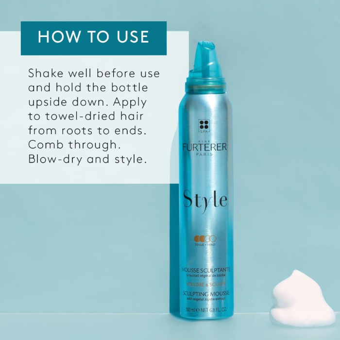 Rene Furterer Style Sculpting Mousse, Curl Defining and Volume Enhancing Silicone-Free - 200ml