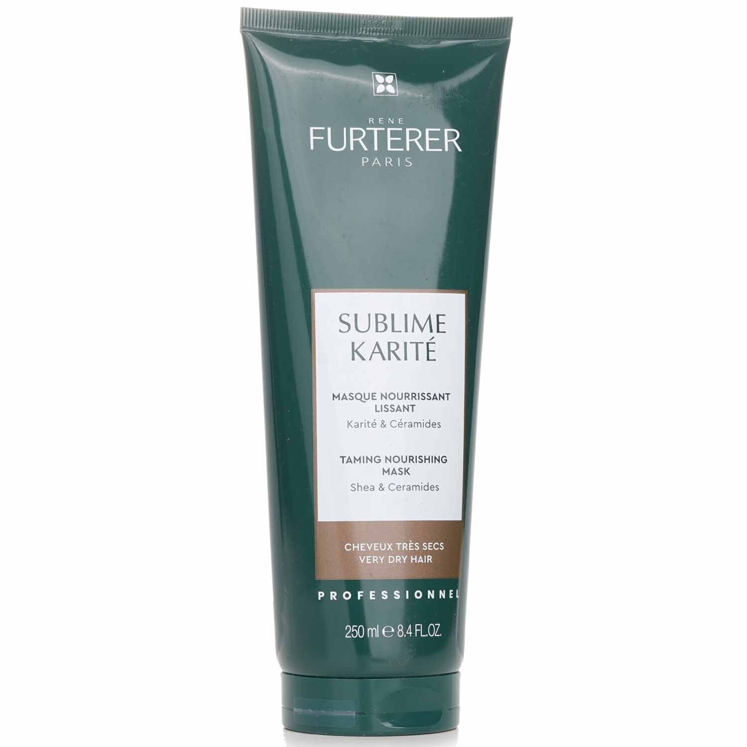 Rene Furterer Sublime Karite Taming Mask, Deep Moisturizing Vegan Mask for Dry, Dehydrated Hair - 250ml
